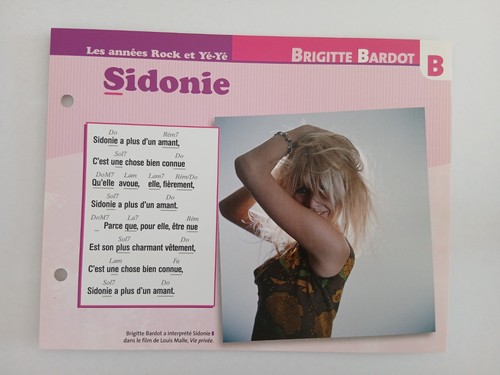 Carte fiche brigitte bardot - fiche,