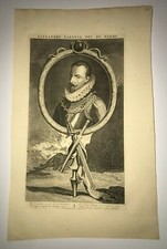 ALEXANDRE FARNESE DUKE OF PARMA 1600 PIETER VAN GUNST LARGE PRINT 16TH CENTURY