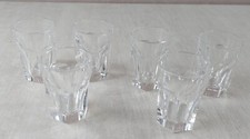 Lot de 6 verres à alcool, à facettes, en cristal, Cristallerie de Lorraine