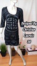 Desigual By Christian Lacroix Taille 38  Robe manches 3/4 noir gris