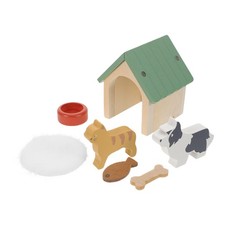  1 ensemble de niche miniature pour chien : modèle de mini-maison en bois avec
