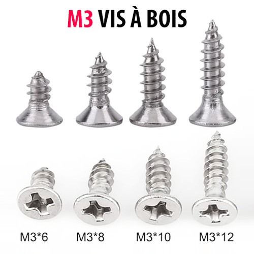 Vis bois 3mm tête - bois, Ø