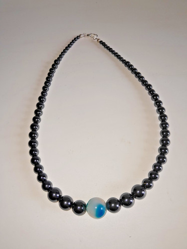 Collier hématite agate - en,