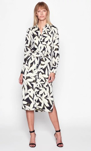 Robe chemise midi imprimée