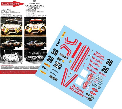 Decals ref 0532 - 1/24, alpine