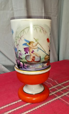 ancien vase bougeoir de chamble opaline années 60 - 70 ange angelot st jacques
