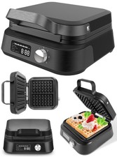 MalTec Gaufrier Croque Domo Affichage LCD WM2200W Machine À Gaufres 2 grosses ga