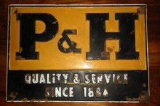 rare plaque fer ancien P & H engin TP tracteur Pawling Harnischfeger since 1884