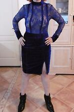 robe chic trés sexy moulante transparente couleur bleu  taille 38 a 42