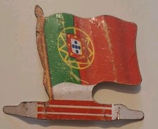 PORTUGAL DRAPEAU TOLE LITHO VINTAGE AMERICORAMA L'ALSACIENNE 1960