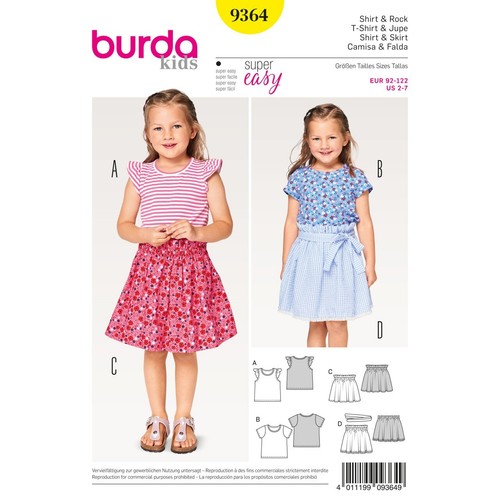Burda 9364 jupe - jupe, et