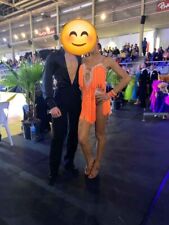 robe  de danses latines orange à franges