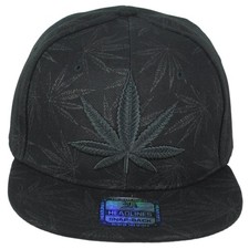 Casquette Snapback À Plat Imprimée Feuille De Marijuana Cannabis Pour Adultes