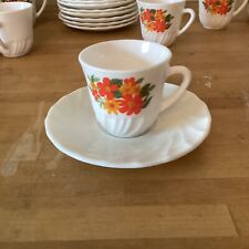 9 Tasses Arcopal Sous Tasses