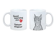 Pinscher allemand tasse avec chien bonjour Art-Dog
