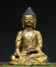 31CM Tall Old Tibet Bronze Gilt Shakyamuni Sakyamuni Amitabha Buddha Statue