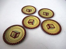 Vintage Lipton Publicité Dessous Thé Tasse Litho Imprimé Plat Miniature Rare 5Pc