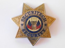 INSIGNE SECURITECH SECURITY NUMEROTE / ETOILE DE SHERIFF SHERIF