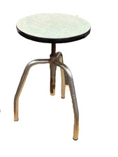 ANCIEN TABOURET A VIS FORMICA BAR PEINTRE MANGE DEBOUT ATELIER INDUSTRIEL PROUVE