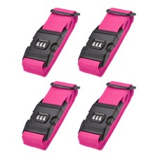 Sangles Bagages Ceintures Boucle à Combinaison 2mx5cm Voyage Fuchsia 4Pcs