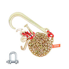 VEVOR Chaîne de Remorquage Crochet J Tige Longue G80 8 mm x 180 cm Crochet RTJ