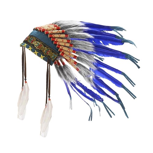 Coiffe indienne plumes - coiffe, en