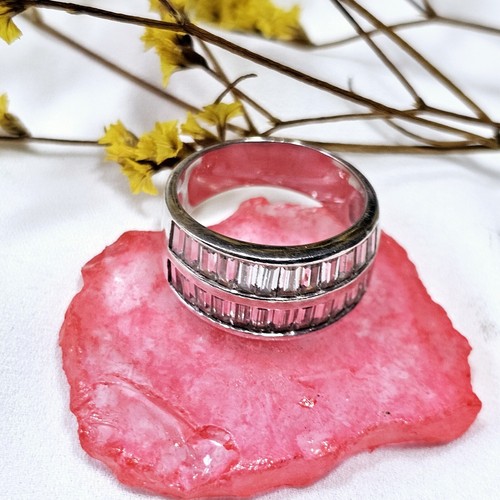 Bague argent rangs zircons - 2,