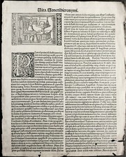 Gravure sur bois 16è Post-incunable Jacques Sacon. Lyon