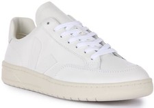 Veja V-12 Cuir Léger Logo Baskets Pour Hommes Blanc UK 6 - 14