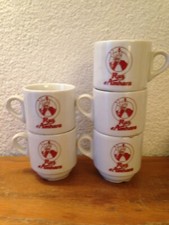 5 superbes tasses publicitaires  CAFE RAS D'AMHARA  bistrot collection vintage 