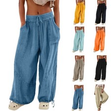 Pantalon Ample En Coton Et Lin