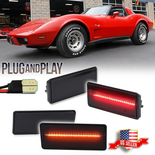 4pcs smoked led front - smoked,