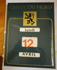 Calendrier perpétuel BANQUE CREDIT DU NORD - Lille lion des Flandres