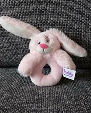 A8-Peluche doudou lapin rose My Teddy Hochet 