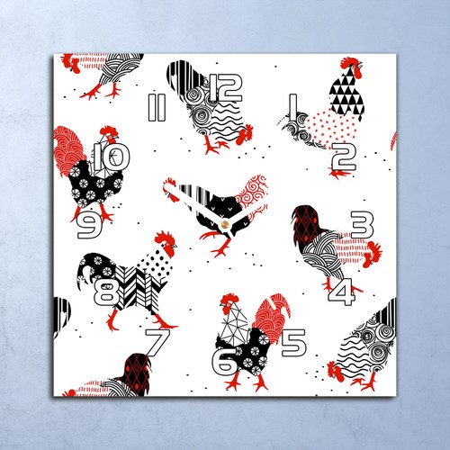 Horloge murale design verre - design, en