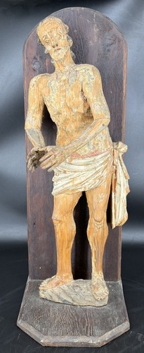 Christ ancien bois - , polychrome