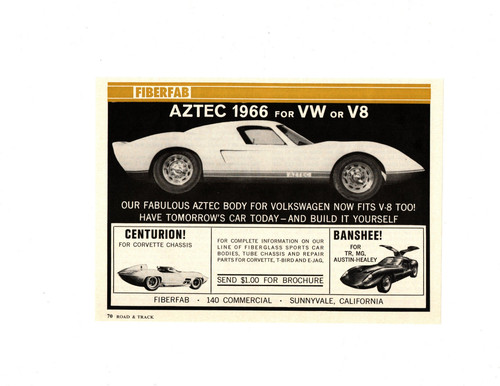1966 fiberfab aztec - fiberfab, kit