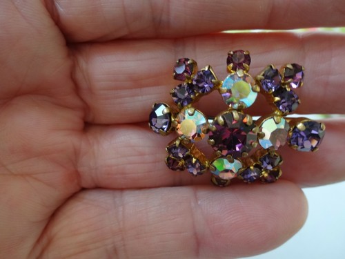 Broche ancienne strass cristal - broche,