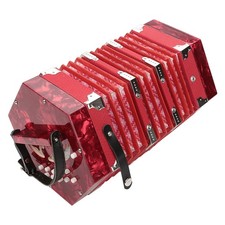 Professional 20 Buttons Accordion Concertina Musical Instrument (Red)