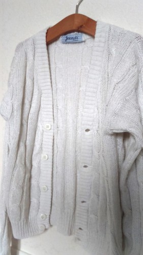 Joli gilet blanc torsadé - torsadé, "