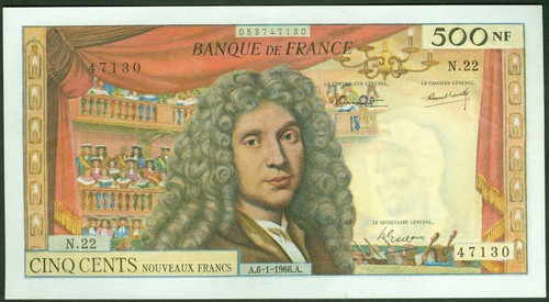500 nouveaux francs - ,