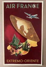 Authentic Rare AIR FRANCE Poster EXTREMO ORIENTE  1950s Dumas G EXTREME ORIENT