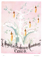 Publicité ancienne parfum Caron le muguet du bonheur 1957 issue de magazine