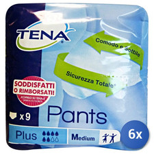6X Tena Pants Plus Sous-Vêtements Pour L'Incontinence Unisexe 9 Pz