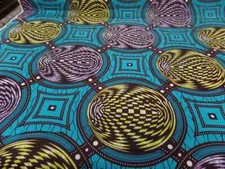 tissu wax bleu turquoise