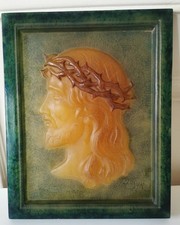 Amalric WALTER Christ plaque en pate de verre réalisée en 1920