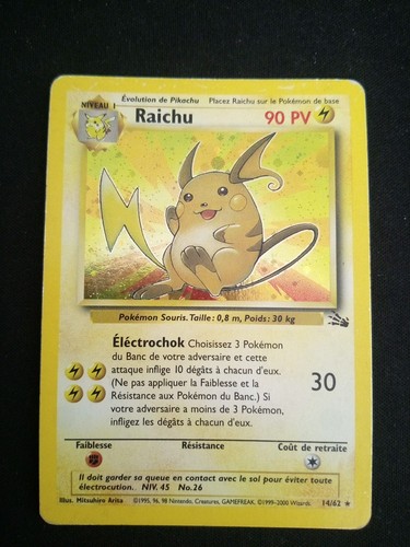 Carte pokémon raichu 62 - pokémon, 14/62