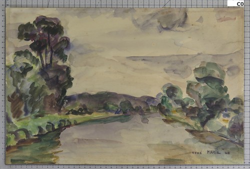 Tableau paysage signé rene - paysage,