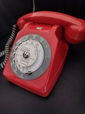 Ancien Téléphone ROUGE S63 Socotel à Cadran vintage années 70