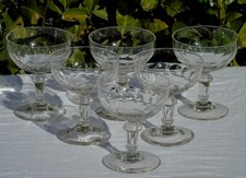 Meisenthal - Service de 6 coupes en verre taillé, modèle Mirabeau Haut. 11,3 cm 